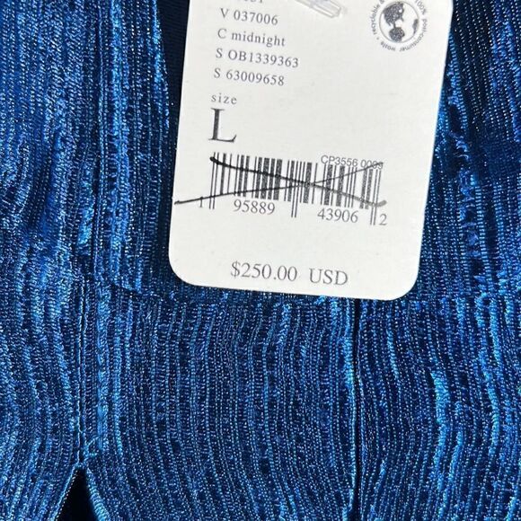 FREE PEOPLE KRISTA STRAPLESS SHIMMERING BLUE SEAS MINI DRESS NWT NEW LARGE - Picture 9 of 14